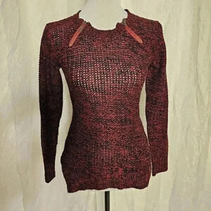 Elegant Burgundy Knit Sweater